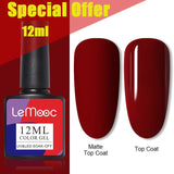 LEMOOC Nail Gel Polish Autumn Winter Color Varnishes Glitter Sequins Soak Off Semi Permanant UV LED Nail Art Hybrid Lacquers