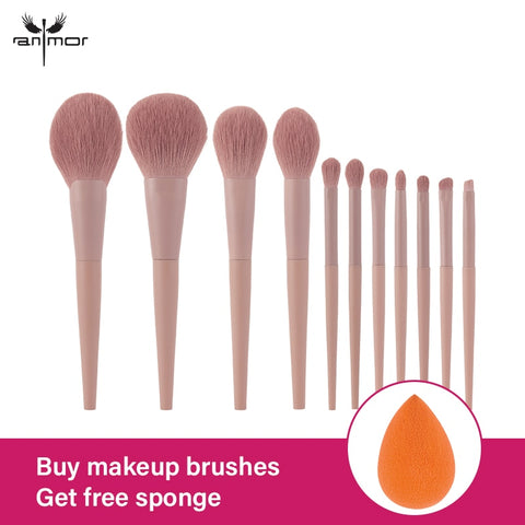 Anmor 11/8Pcs/lot  Makeup Brushes Set Synthetic Hair Professional Make Up Brush For Eyeshadow Foundation Powder Eyeliner Eyelash