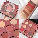 9 Colors Matte Shimmer Eye Shadow Makeup Rose Cherry Bloss Palette Pigment Waterproof Balm Profesional Make Up Eyeshadow Pallete