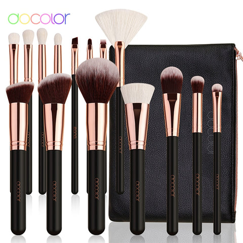 Docolor Makeup Brushes Professional Natural Goat Hair Make Up Brush Foundation Powder Contour Blending Beauty Cosmetic Brushes