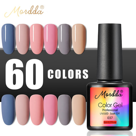 MORDDA Nail Polish UV Gel Varnish 8ML Nail Gel Matte Lacquer 60 Hybrid Colors LED Painting For DIY Manicure Need Matte Top Coat