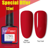 LEMOOC Nail Gel Polish Autumn Winter Color Varnishes Glitter Sequins Soak Off Semi Permanant UV LED Nail Art Hybrid Lacquers