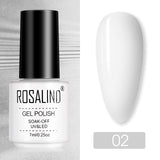 ROSALIND Hybrid Varnishes Gel Polish for Manicure Nail Art Gel nail polish Semi Permanent Soak Off 7ML Pure Colors UV Lacquer