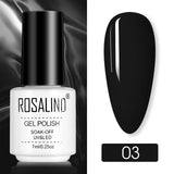 ROSALIND Hybrid Varnishes Gel Polish for Manicure Nail Art Gel nail polish Semi Permanent Soak Off 7ML Pure Colors UV Lacquer