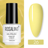 ROSALIND Hybrid Varnishes Gel Polish for Manicure Nail Art Gel nail polish Semi Permanent Soak Off 7ML Pure Colors UV Lacquer