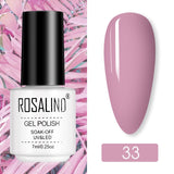 ROSALIND Hybrid Varnishes Gel Polish for Manicure Nail Art Gel nail polish Semi Permanent Soak Off 7ML Pure Colors UV Lacquer