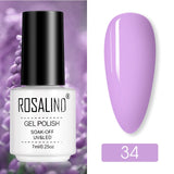 ROSALIND Hybrid Varnishes Gel Polish for Manicure Nail Art Gel nail polish Semi Permanent Soak Off 7ML Pure Colors UV Lacquer