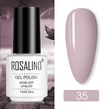 ROSALIND Hybrid Varnishes Gel Polish for Manicure Nail Art Gel nail polish Semi Permanent Soak Off 7ML Pure Colors UV Lacquer