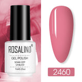 ROSALIND Hybrid Varnishes Gel Polish for Manicure Nail Art Gel nail polish Semi Permanent Soak Off 7ML Pure Colors UV Lacquer