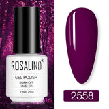 ROSALIND Hybrid Varnishes Gel Polish for Manicure Nail Art Gel nail polish Semi Permanent Soak Off 7ML Pure Colors UV Lacquer