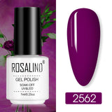 ROSALIND Hybrid Varnishes Gel Polish for Manicure Nail Art Gel nail polish Semi Permanent Soak Off 7ML Pure Colors UV Lacquer