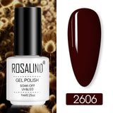 ROSALIND Hybrid Varnishes Gel Polish for Manicure Nail Art Gel nail polish Semi Permanent Soak Off 7ML Pure Colors UV Lacquer