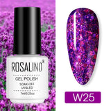 ROSALIND Hybrid Varnishes Gel Polish for Manicure Nail Art Gel nail polish Semi Permanent Soak Off 7ML Pure Colors UV Lacquer