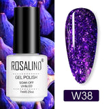 ROSALIND Hybrid Varnishes Gel Polish for Manicure Nail Art Gel nail polish Semi Permanent Soak Off 7ML Pure Colors UV Lacquer