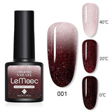 LEMOOC 8.0ml Temperature Change Glitter Color Gel Polish Thermal Effect Nail Varnish Gel Soak off UV LED Gel Lacquers