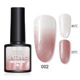 LEMOOC 8.0ml Temperature Change Glitter Color Gel Polish Thermal Effect Nail Varnish Gel Soak off UV LED Gel Lacquers