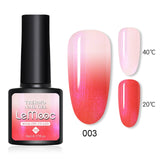 LEMOOC 8.0ml Temperature Change Glitter Color Gel Polish Thermal Effect Nail Varnish Gel Soak off UV LED Gel Lacquers