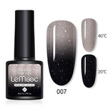 LEMOOC 8.0ml Temperature Change Glitter Color Gel Polish Thermal Effect Nail Varnish Gel Soak off UV LED Gel Lacquers