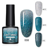 LEMOOC 8.0ml Temperature Change Glitter Color Gel Polish Thermal Effect Nail Varnish Gel Soak off UV LED Gel Lacquers