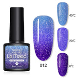 LEMOOC 8.0ml Temperature Change Glitter Color Gel Polish Thermal Effect Nail Varnish Gel Soak off UV LED Gel Lacquers