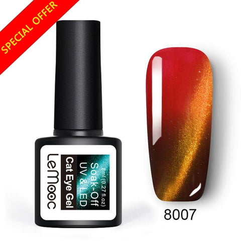 LEMOOC 8.0ml Temperature Change Glitter Color Gel Polish Thermal Effect Nail Varnish Gel Soak off UV LED Gel Lacquers