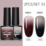 LEMOOC 8.0ml Temperature Change Glitter Color Gel Polish Thermal Effect Nail Varnish Gel Soak off UV LED Gel Lacquers