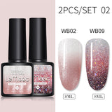 LEMOOC 8.0ml Temperature Change Glitter Color Gel Polish Thermal Effect Nail Varnish Gel Soak off UV LED Gel Lacquers