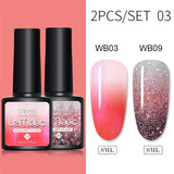 LEMOOC 8.0ml Temperature Change Glitter Color Gel Polish Thermal Effect Nail Varnish Gel Soak off UV LED Gel Lacquers