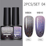 LEMOOC 8.0ml Temperature Change Glitter Color Gel Polish Thermal Effect Nail Varnish Gel Soak off UV LED Gel Lacquers