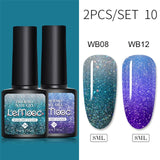 LEMOOC 8.0ml Temperature Change Glitter Color Gel Polish Thermal Effect Nail Varnish Gel Soak off UV LED Gel Lacquers