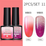 LEMOOC 8.0ml Temperature Change Glitter Color Gel Polish Thermal Effect Nail Varnish Gel Soak off UV LED Gel Lacquers