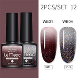 LEMOOC 8.0ml Temperature Change Glitter Color Gel Polish Thermal Effect Nail Varnish Gel Soak off UV LED Gel Lacquers