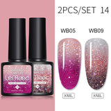 LEMOOC 8.0ml Temperature Change Glitter Color Gel Polish Thermal Effect Nail Varnish Gel Soak off UV LED Gel Lacquers