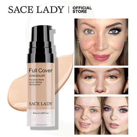 SACE LADY Full Cover Liquid Concealer Makeup Eye Dark Circle Cream Face Corrector Waterproof Base Make Up 6ml Cosmetic Wholesale