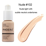 PHOERA Perfect Beauty New 30ml Foundation Soft Matte Long Wear Oil Control Concealer Liquid Foundation Cream Fashion Makeup