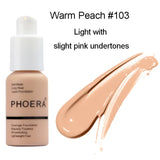 PHOERA Perfect Beauty New 30ml Foundation Soft Matte Long Wear Oil Control Concealer Liquid Foundation Cream Fashion Makeup