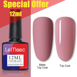 LEMOOC Nail Gel Polish Autumn Winter Color Varnishes Glitter Sequins Soak Off Semi Permanant UV LED Nail Art Hybrid Lacquers