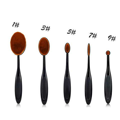 CATWO 5/10pcs Toothbrush Type Makeup Brushes Set Soft Oval Cosmetic Make Up Brush Blush Face Powder Foundation Brush Makeup Tool