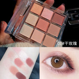 New 9 Colors Nude Eyeshadow Kit Matte Glitter Eyeshadow Palette Makeup Diamond Glitter Metallic Shiny Nude Eye Pigment Cosmetics