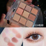 New 9 Colors Nude Eyeshadow Kit Matte Glitter Eyeshadow Palette Makeup Diamond Glitter Metallic Shiny Nude Eye Pigment Cosmetics