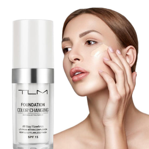 TLM Liquid Foundation Makeup Concealer Brightening Long-lasting Color Changing Foundation Matte High Coverage Concealer TSLM1