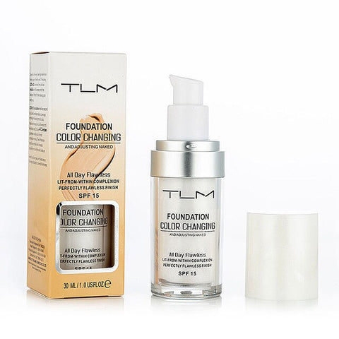 TLM Liquid Foundation Makeup Concealer Brightening Long-lasting Color Changing Foundation Matte High Coverage Concealer TSLM1