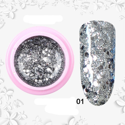 8ml Glitter Sequins Powder Uv Gel Polish Nail Accessories Hybrid Semi Permanent Soak Off Led Fingernails Varnish Lacquer