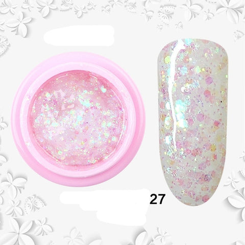 8ml Glitter Sequins Powder Uv Gel Polish Nail Accessories Hybrid Semi Permanent Soak Off Led Fingernails Varnish Lacquer