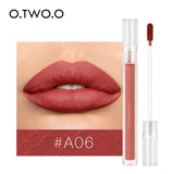 O.TWO.O Nude Lipstick Matte Lips Makeup Waterproof Long Lasting Non Sticky Lip Gloss Lightweight Moisturizing Lip Tint Cosmetics