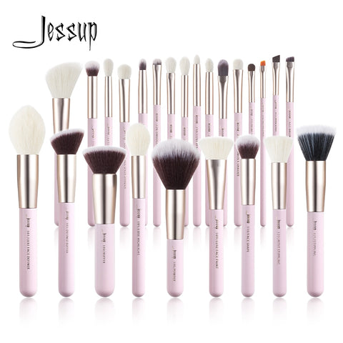 Jessup Makeup Brushes Set 15-25pcs Natural-Synthetic Hair Foundation Powder Highlighter Eyeshadow Brush for Making up