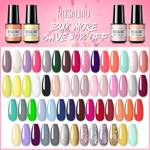 ROSALIND Gel Polish Varnish Hybrid Pure Color Gel Lacquer vernis Semi Permanent Nail Art Soak Off For Manicure Gel Nail Polish