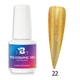 Bozlin 36 Colors Holographic Gel Soak Off LED/UV Gel Nail Polish 15ML Super Shinny Gel Polish Manicure Nail Art Tools Lacquers