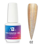 Bozlin 36 Colors Holographic Gel Soak Off LED/UV Gel Nail Polish 15ML Super Shinny Gel Polish Manicure Nail Art Tools Lacquers