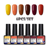 LEMOOC 4/6Pcs Nail Gel Polish Set Colorful Glitter Sequins Effect Gel Varnish Kits Soak Off UV LED Manicures Hybrid Lacquers